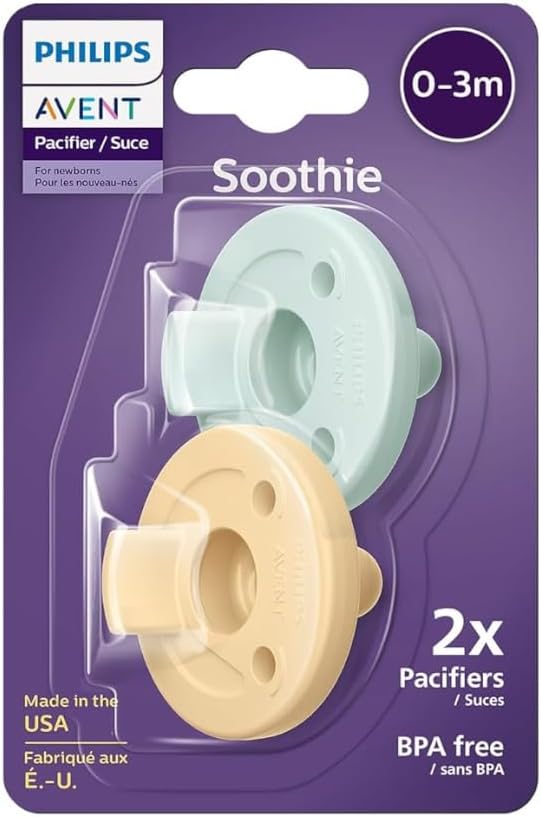 Philips Avent Soothie Baby Pacifier for 0-3 Months, BPA-Free, 2-Pack