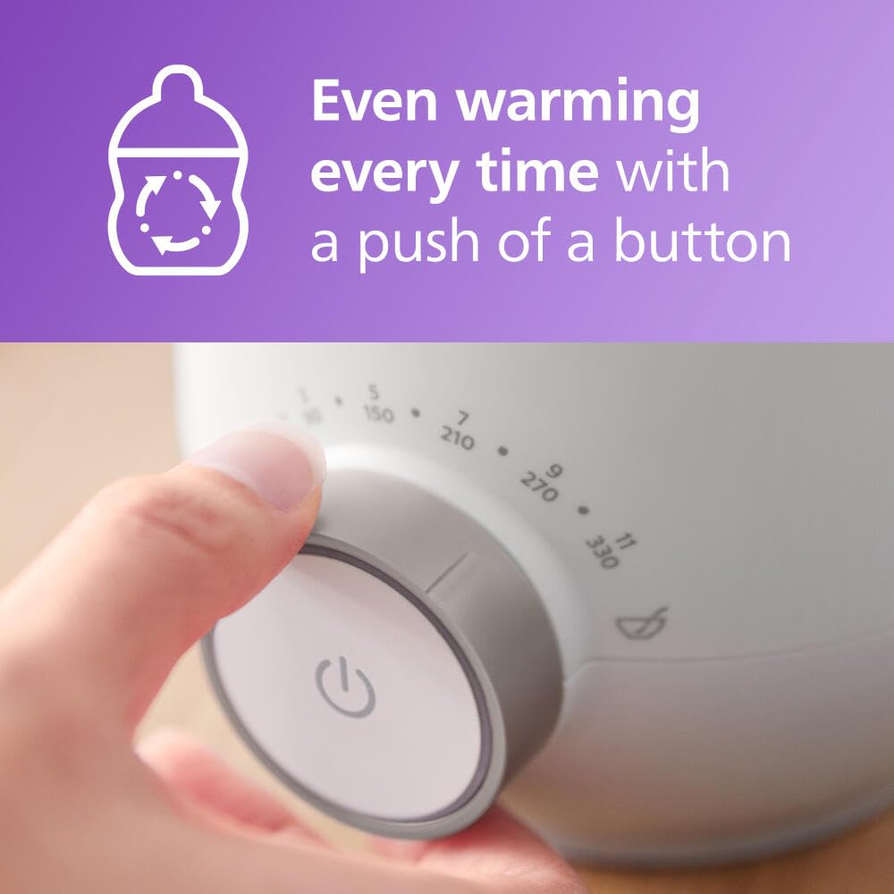 Bottle warmer with an even warming dial