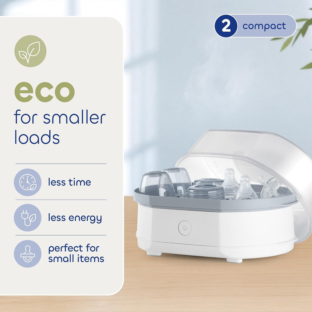 Chicco 3-in-1 sterilizer holding 6 bottles and accessories in one batch