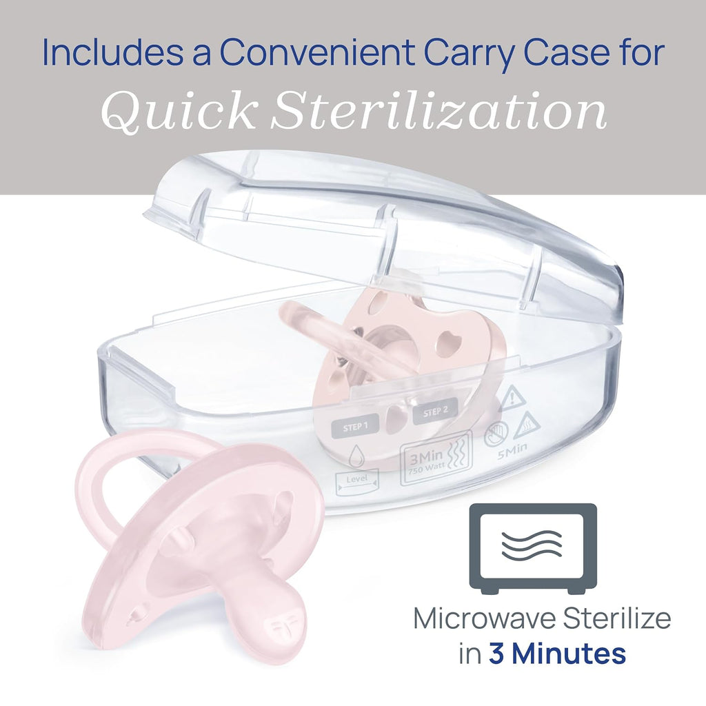 Chicco PhysioForma Orthodontic Pacifier, 0-6 Months, 2-Pack + Sterilizing Case