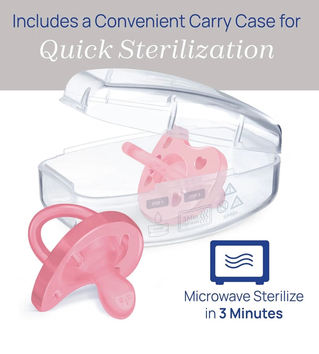 Chicco PhysioForma Orthodontic Pacifier, 6-16 Months, 2-Pack + Sterilizing Case