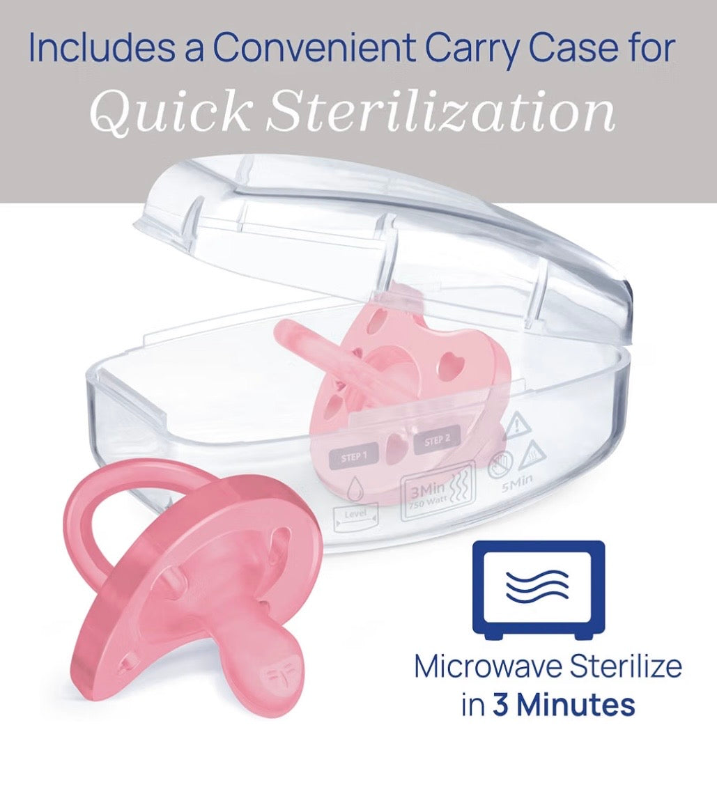 Chicco PhysioForma Orthodontic Pacifier, 6-16 Months, 2-Pack + Sterilizing Case