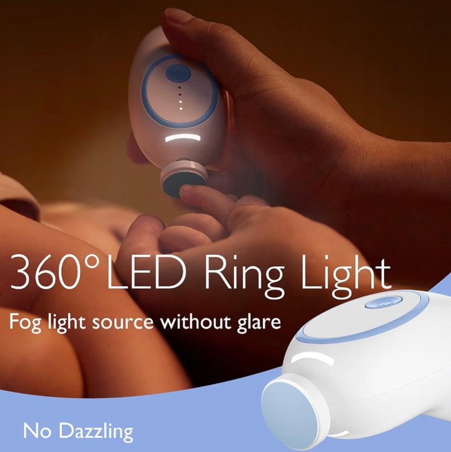 Momcozy Electric Baby Nail File with Night Light, Blue