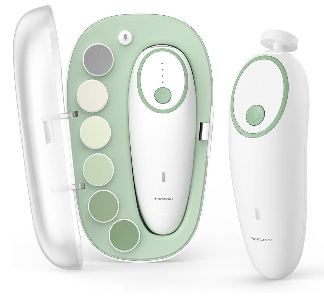Momcozy Electric Baby Nail File with Night Light, Green
