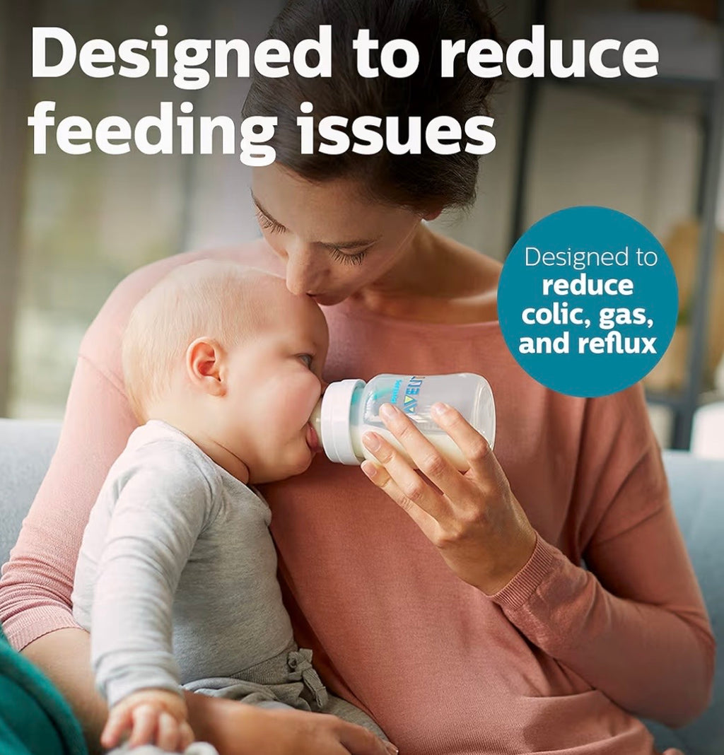 Philips Avent Anti-Colic Baby Bottle, Flow 1 Slow, 125ml, 0m+, 2-Pack