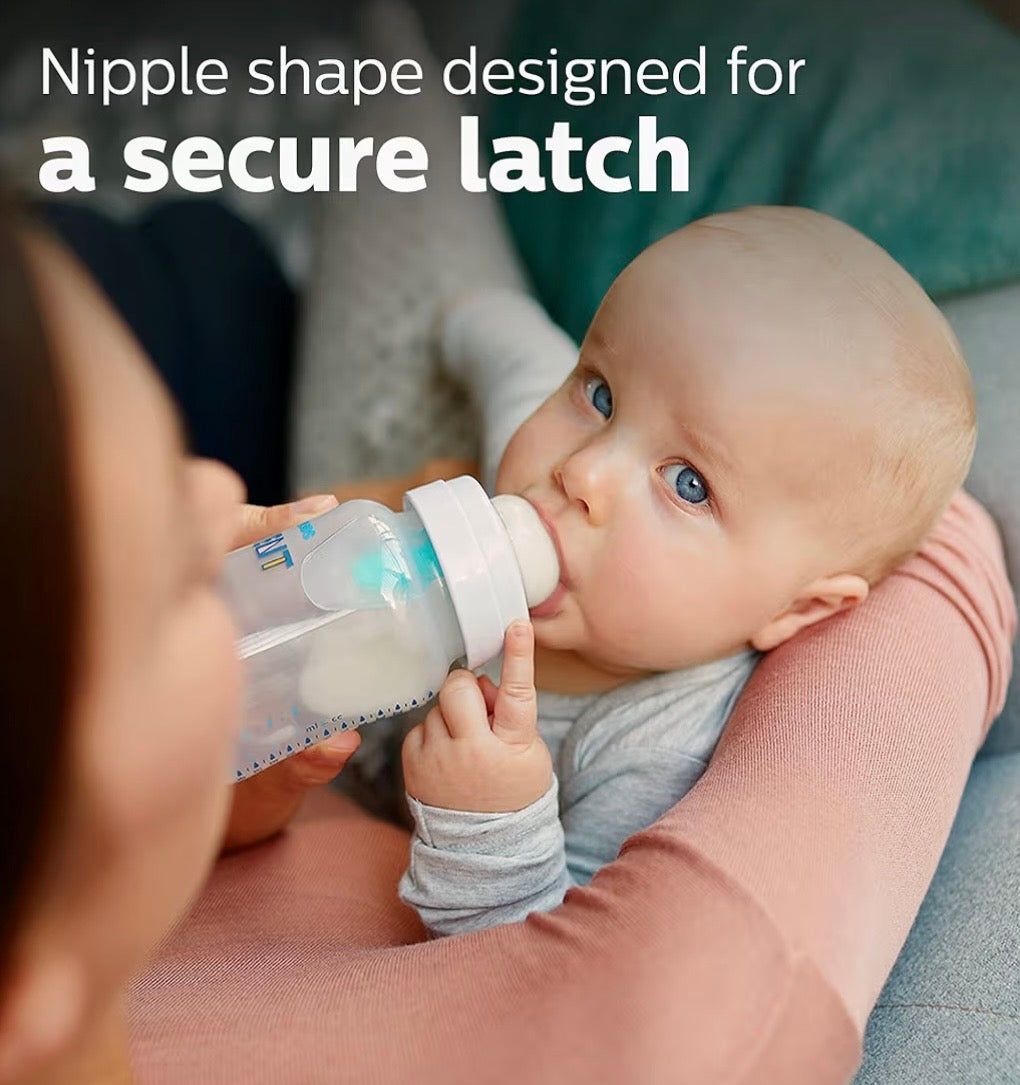 Philips Avent Anti-Colic Baby Bottle, Flow 1 Slow, 125ml, 0m+, 2-Pack