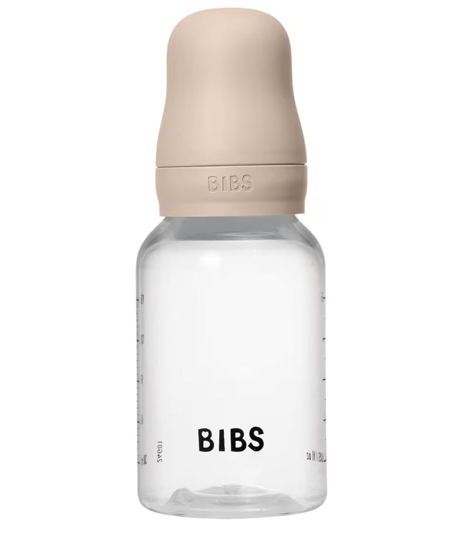 BIBS Plastic Baby Bottle, 150 ml, Silicone Nipple, Blush
