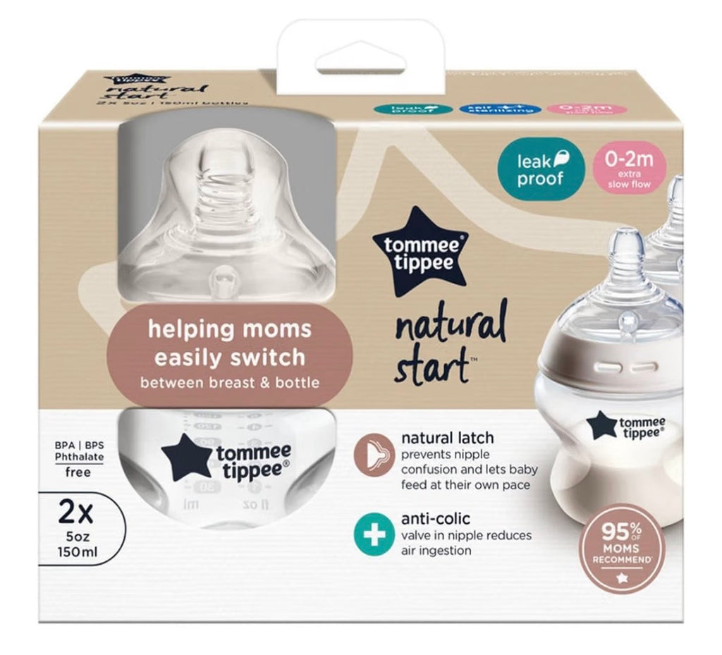 Tommee Tippee Natural Start Baby Bottles, Anti-Colic, 0m+, 5oz(150 ml) pack of 2