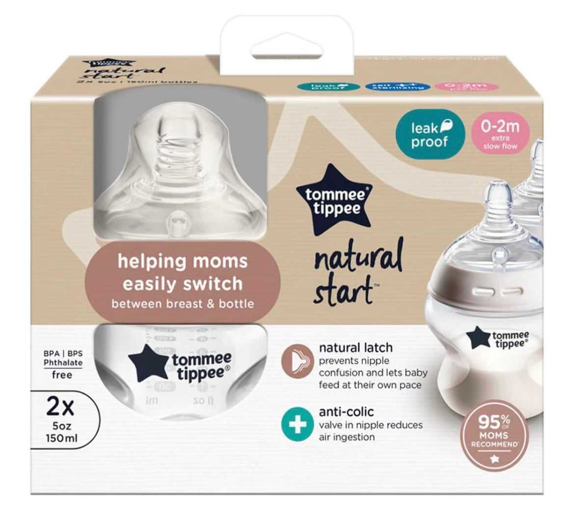 Tommee Tippee Natural Start Baby Bottles, Anti-Colic, 0m+, 5oz(150 ml) pack of 2