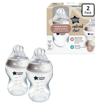 Tommee Tippee Natural Start Baby Bottles, Anti-Colic, 0m+, 9oz(260 ml) pack of 2