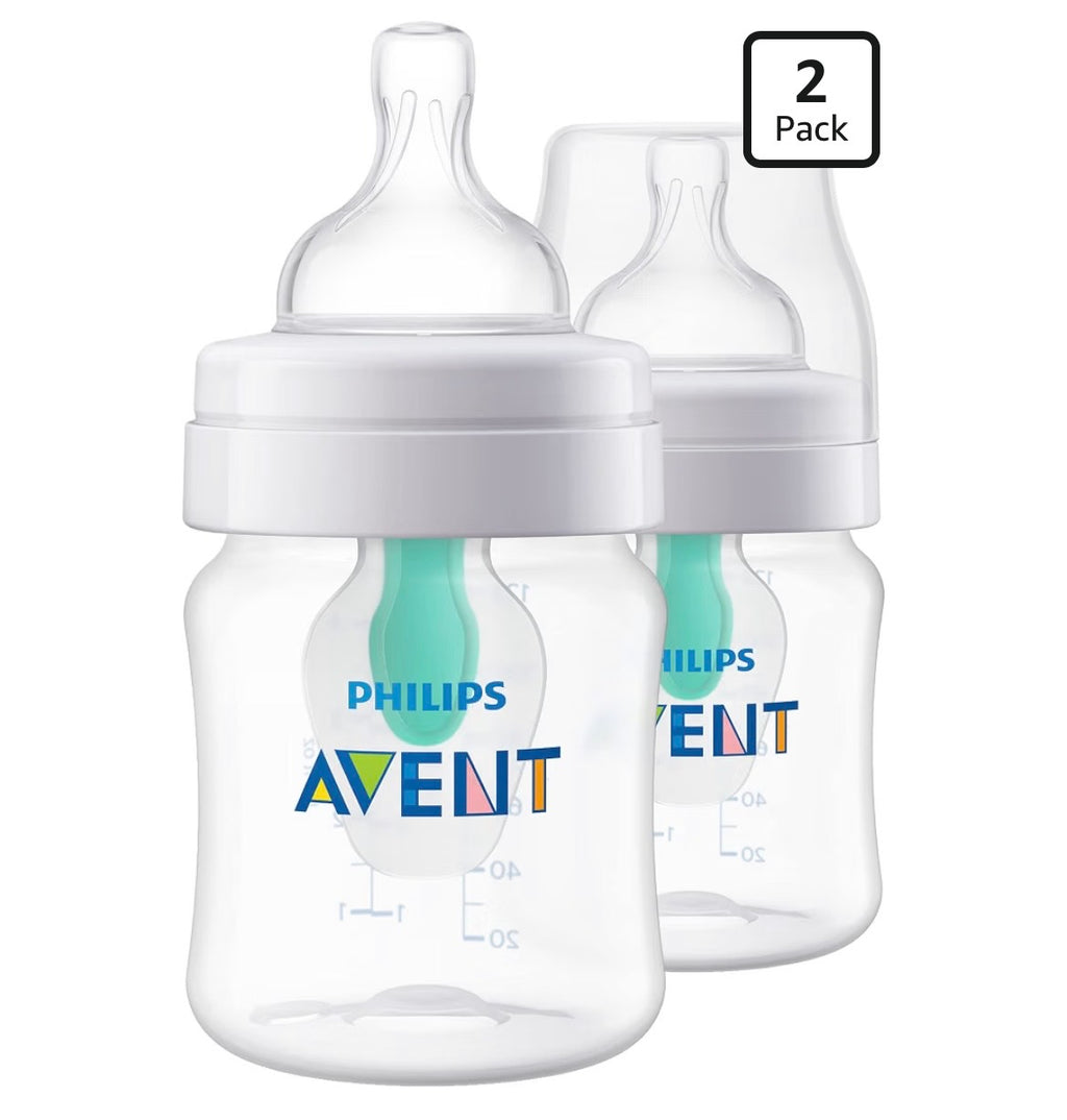 Philips Avent Anti-Colic Baby Bottle, Flow 1 Slow, 125ml, 0m+, 2-Pack