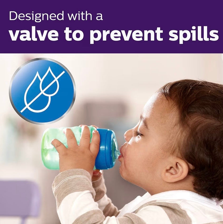 Philips avent Natural trainer cup, extra fast flow 5 / 150ml (6+) + normal nipple + soft silicon spout pack of 1 / easy sippy cup 260ml (9+)  + soft silicon spout blue/ green pack of 2