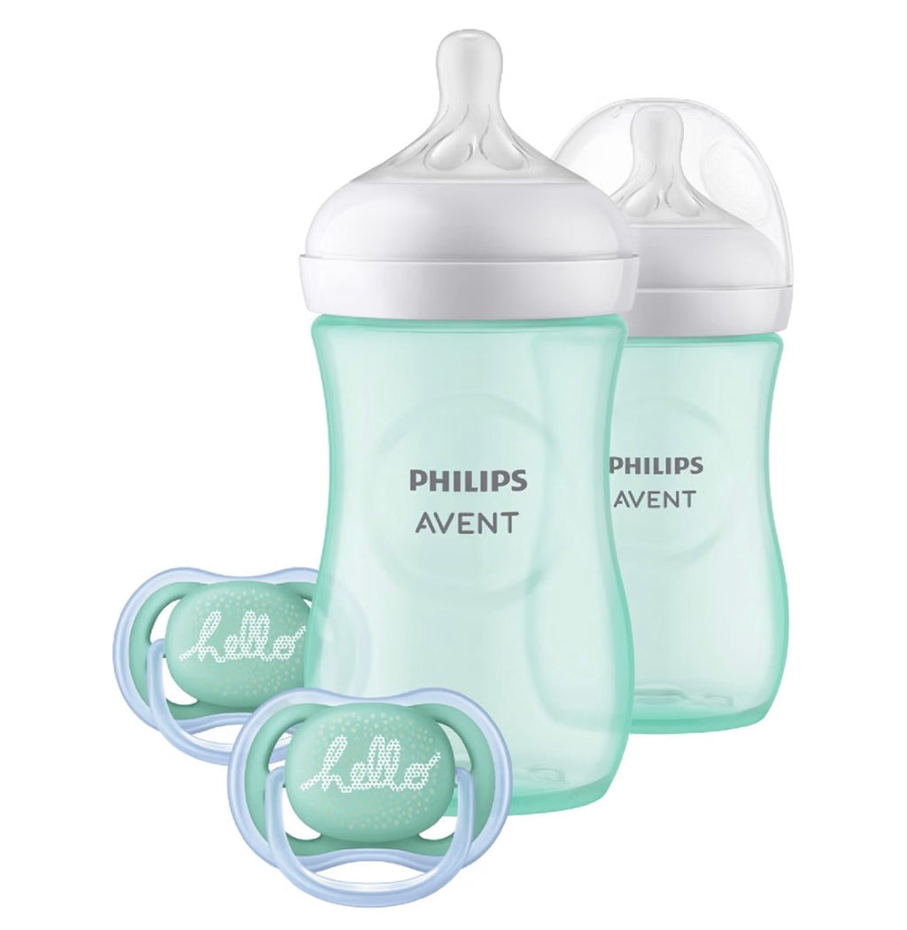 Philips Avent Natural Baby Bottle Gift Set, Teal, 9 oz, 2-Pack