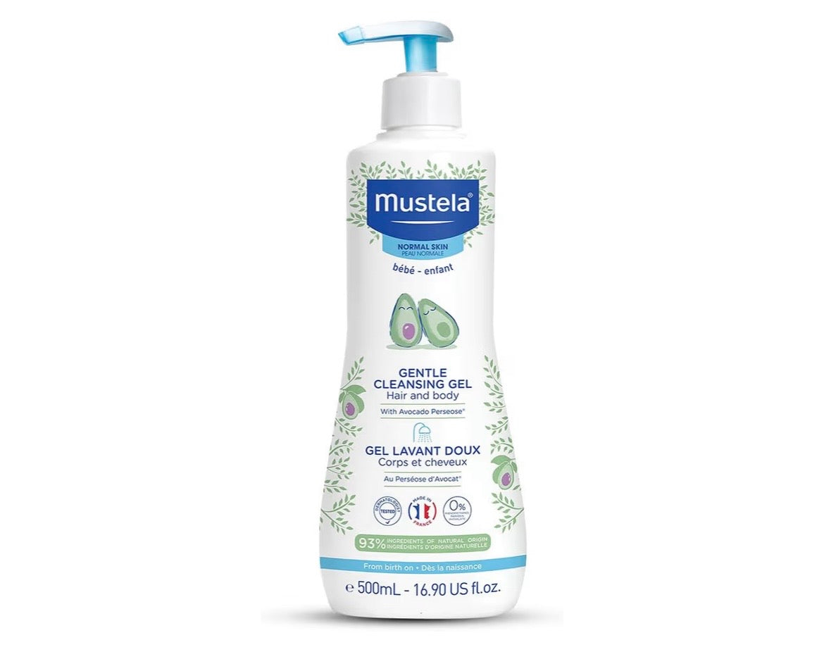 Mustela Gentle Cleansing Gel - Baby Wash for Delicate Skin and Hair -Natural Avocado Perseose