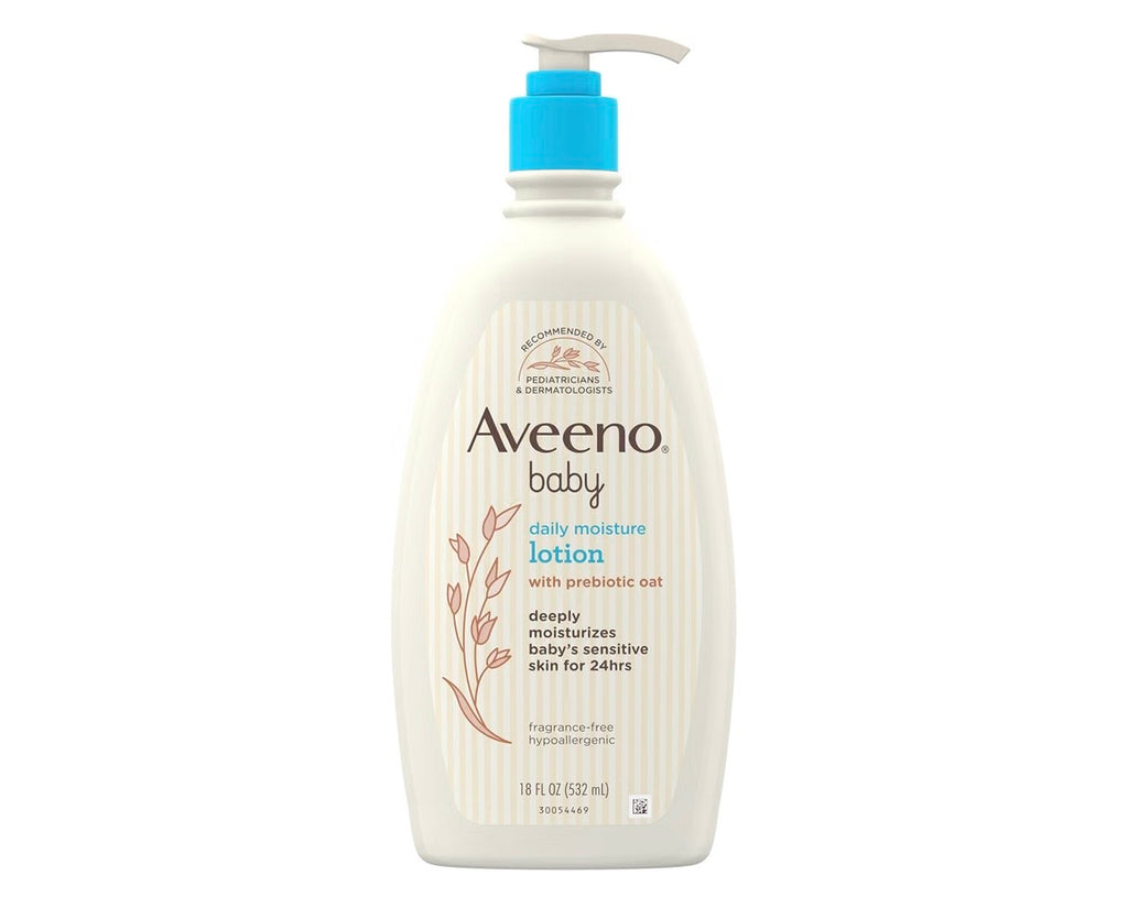 Aveeno Baby Daily Moisture Moisturizing Lotion for Delicate Skin with Natural Colloidal Oatmeal & Dimethicone, Hypoallergenic, Fragrance-, Phthalate- & Paraben-Free, 18 fl. oz