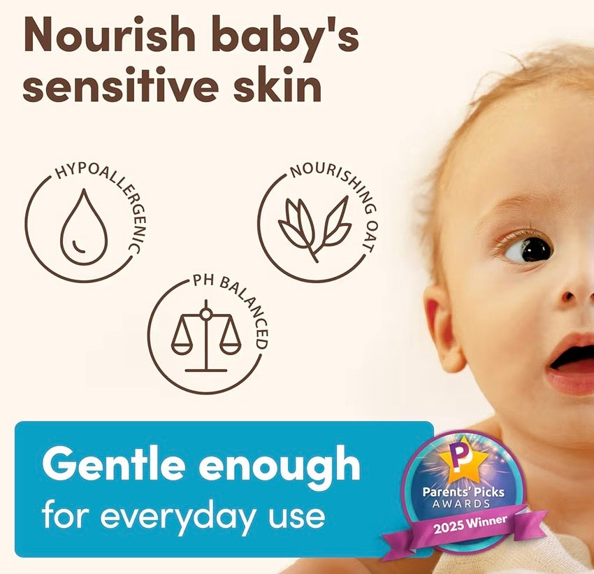Aveeno Baby Daily Moisture Moisturizing Lotion for Delicate Skin with Natural Colloidal Oatmeal & Dimethicone, Hypoallergenic, Fragrance-, Phthalate- & Paraben-Free, 18 fl. oz