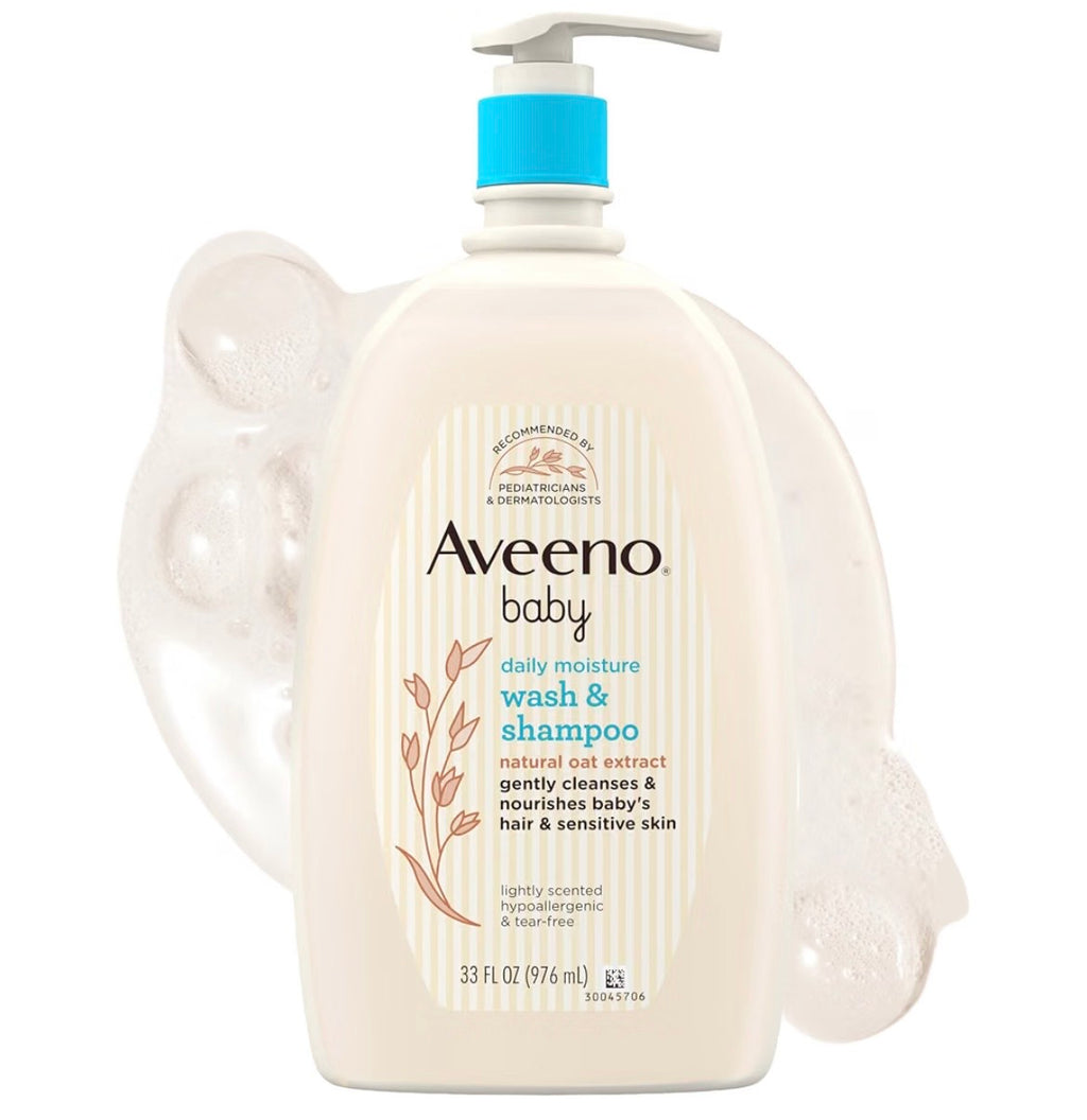 Aveeno Daily Moisture Wash & Shampoo, Tear-Free (976ml)