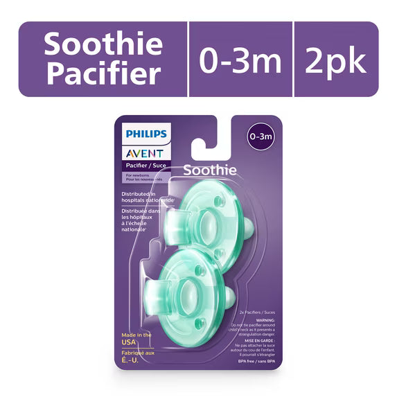 Philips Avent Soothie Baby Pacifier for 0-3 Months, BPA-Free, 2-Pack