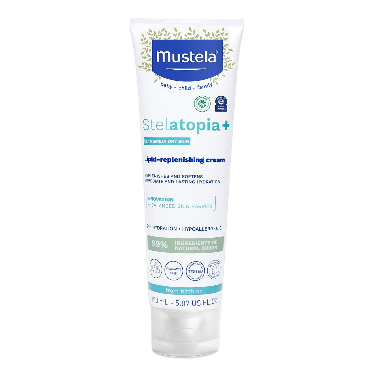 Mustela Stelatopia+ Lipid-Replenishing Cream, Moisturizer for Eczema-Prone Skin