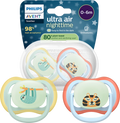 Philips Avent Ultra Air Nighttime Baby Pacifier, 0-6 Months, BPA-Free, 2-pack + sterilizing case