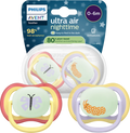 Philips Avent Ultra Air Day & Nighttime Baby Pacifier, 0-6 Months, Butterfly/Caterpillar, 1-Pack + Sterilizing Case