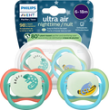 Philips Avent Ultra Air Nighttime Baby Pacifier, 6-18 Months, BPA-Free, 2-Pack + Sterilizing Case
