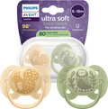 Philips Avent Ultra Soft Baby Pacifier, 6-18 Months , BPA-Free, 2-Pack+ Sterilizing Case