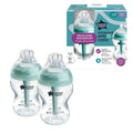 Tommee Tippee Advanced Anti-Colic Baby Bottles, Slow Flow, 260ml (0+), Blue, 2-Pack